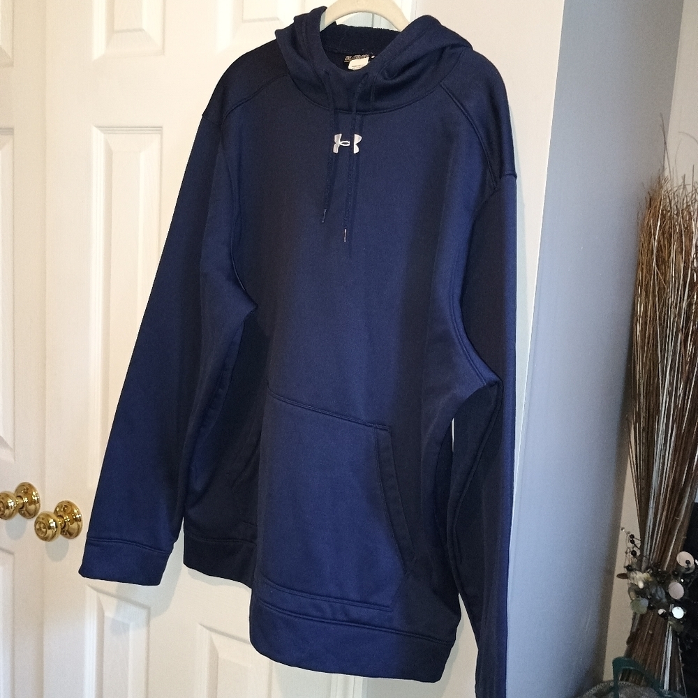 Under Armour Men’s 2XL Loose Fit Pullover Jacket Hoodie Navy Performance - Picture 6 of 10